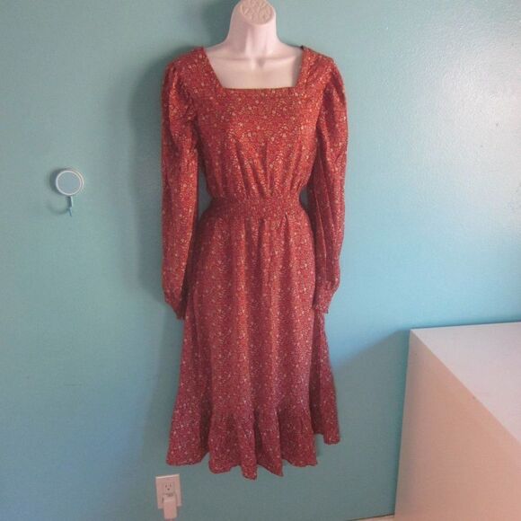 NEW! Hayden Los Angeles Womens Size S Floral Print Midi Modest Prairie Dress - Picture 12 of 14